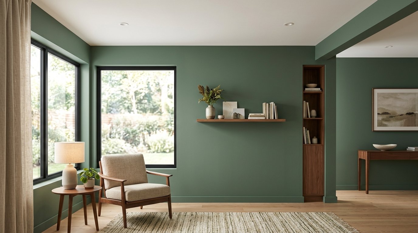 Elegant living room with freshly painted walls in rich, inviting colors